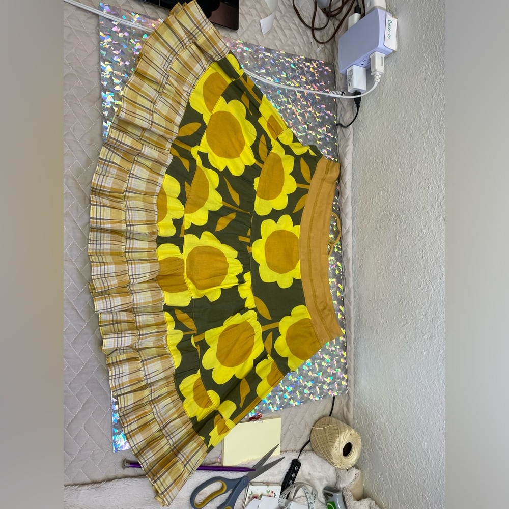 VTG Y2K Oh So Jane Skirt Layered Ruffle Low Rise Floral Retro Outfit W/ Top&Cap - Picture 11 of 16